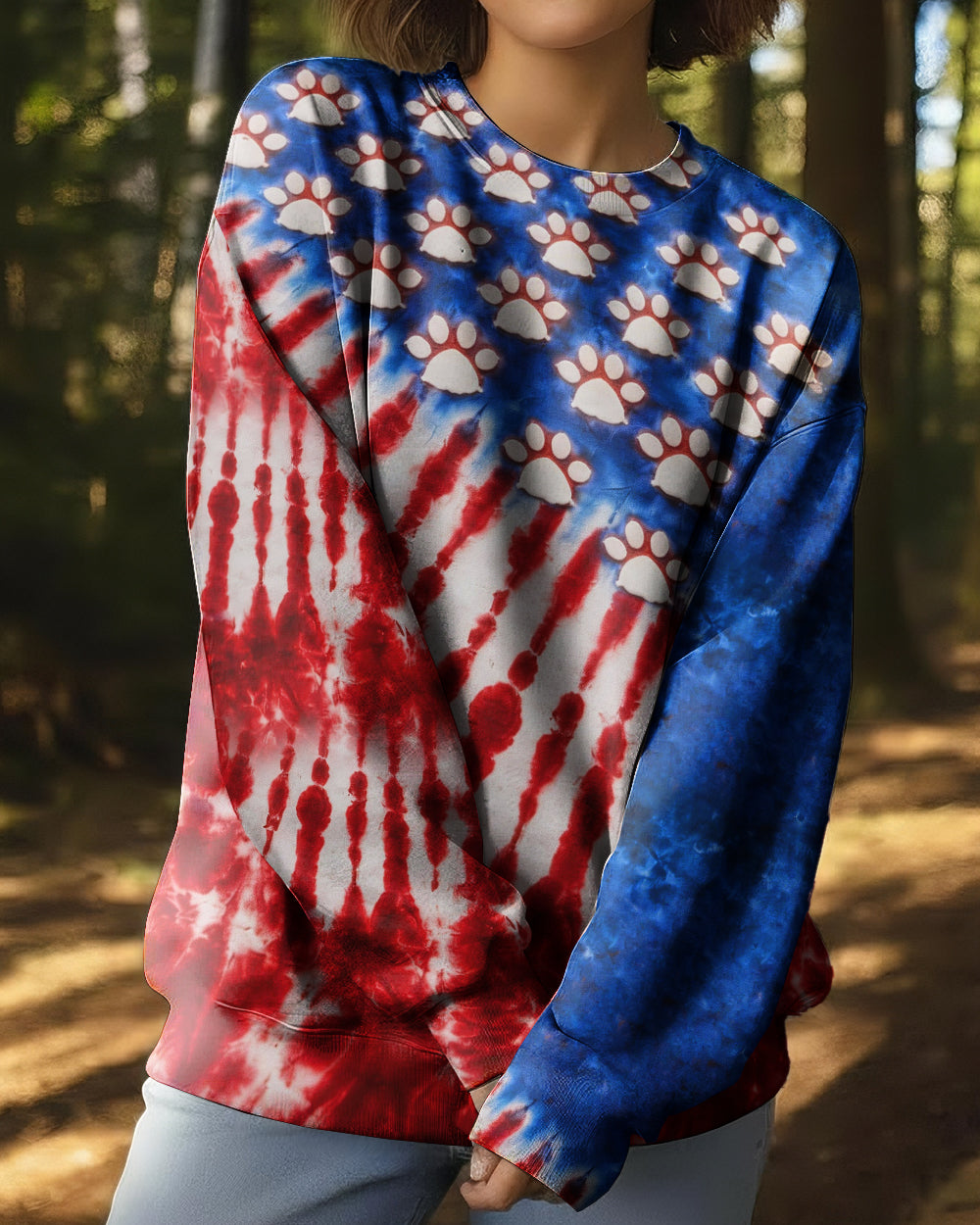 PAW PRINT RED WHITE & BLUE ALL OVER PRINT  - TLHG1803263