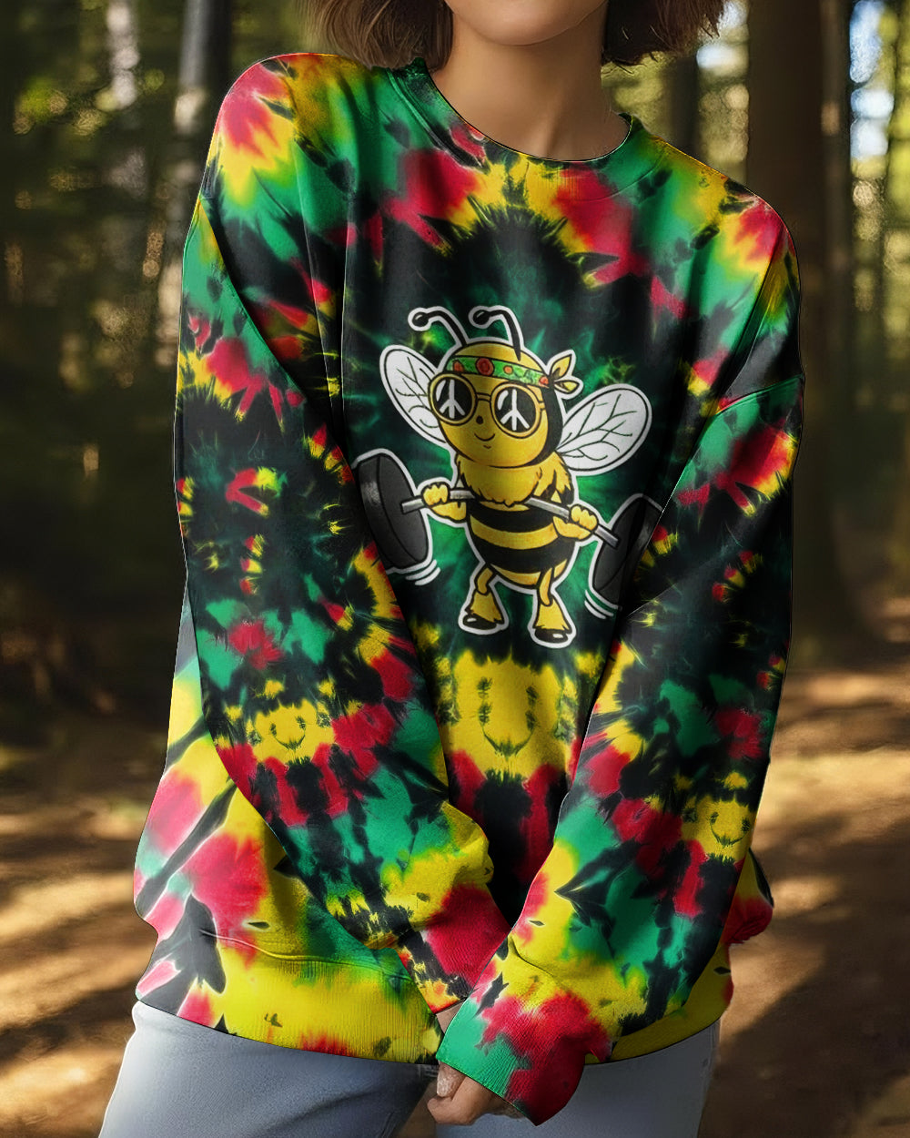 BEE STRONG RAINBOW SWIRL ALL OVER PRINT - YHHG0302261