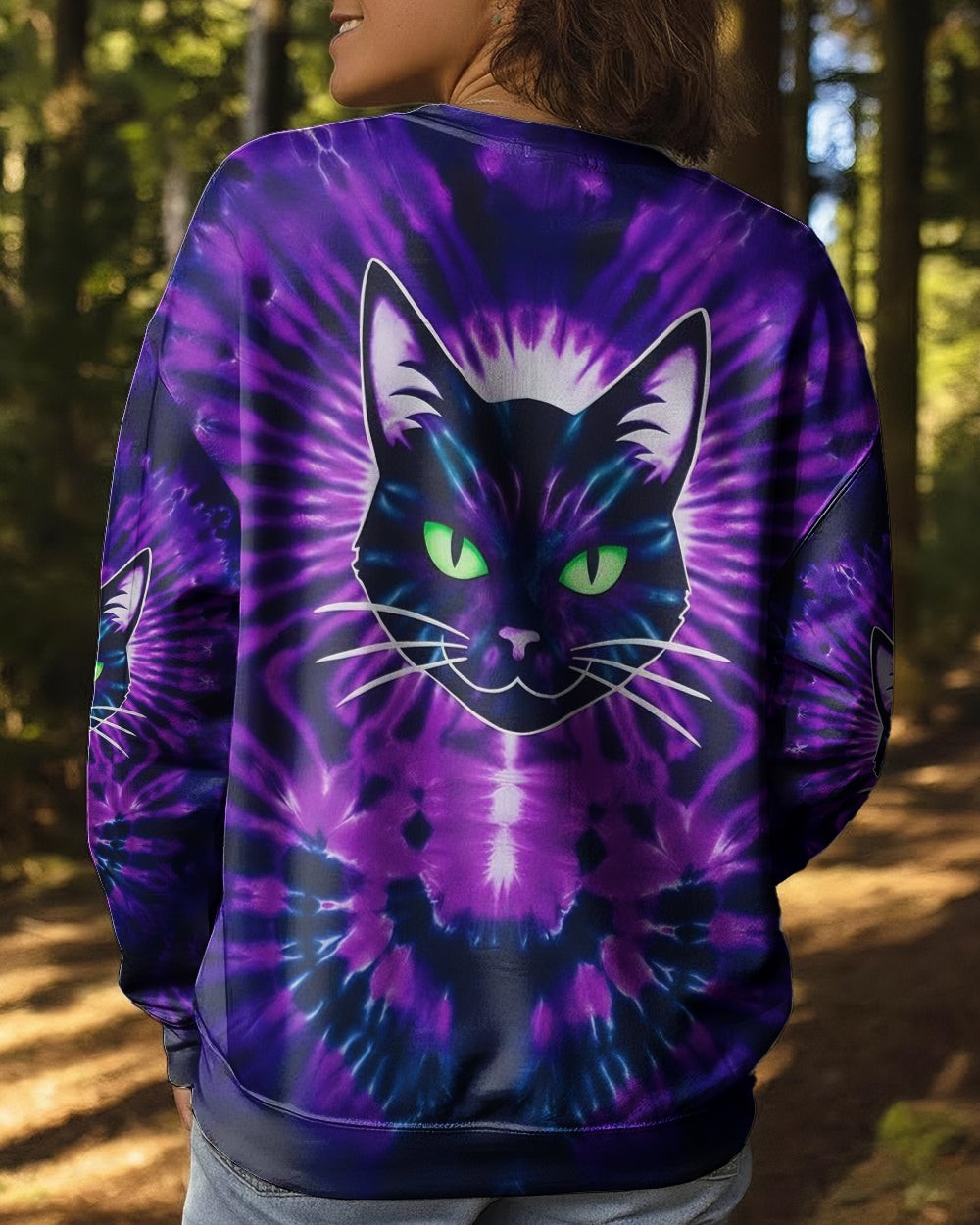 NEON PURPLE COOL CAT ALL OVER PRINT - YHHG0202261