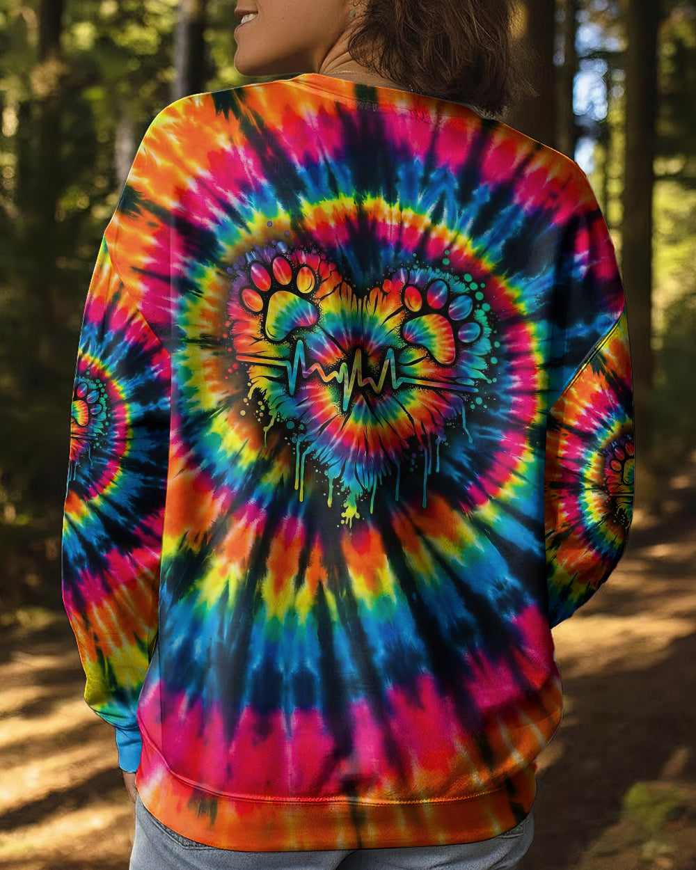 COLORFUL HEARTBEAT PAW ALL OVER PRINT - TYPQ2302262