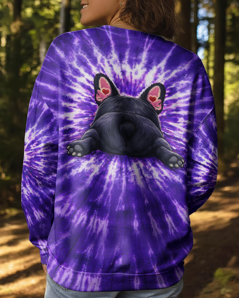 FRENCH BULLDOG PURPLE SWIRL ALL OVER PRINT - TLHG0903262