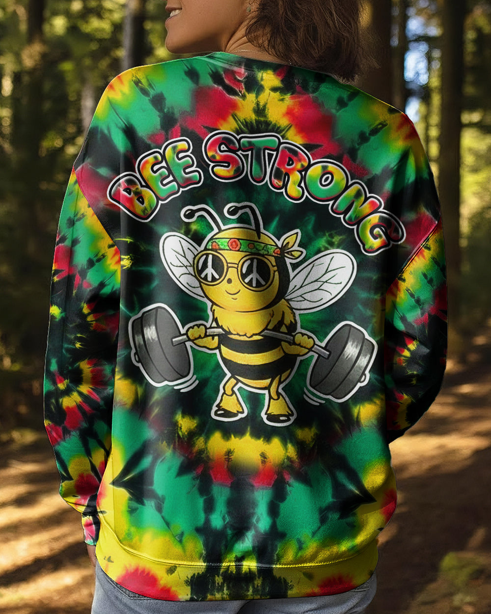 BEE STRONG RAINBOW SWIRL ALL OVER PRINT - YHHG0302261