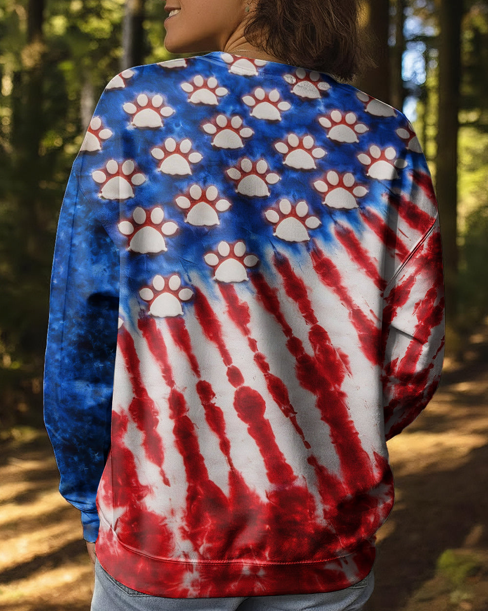 PAW PRINT RED WHITE & BLUE ALL OVER PRINT  - TLHG1803263