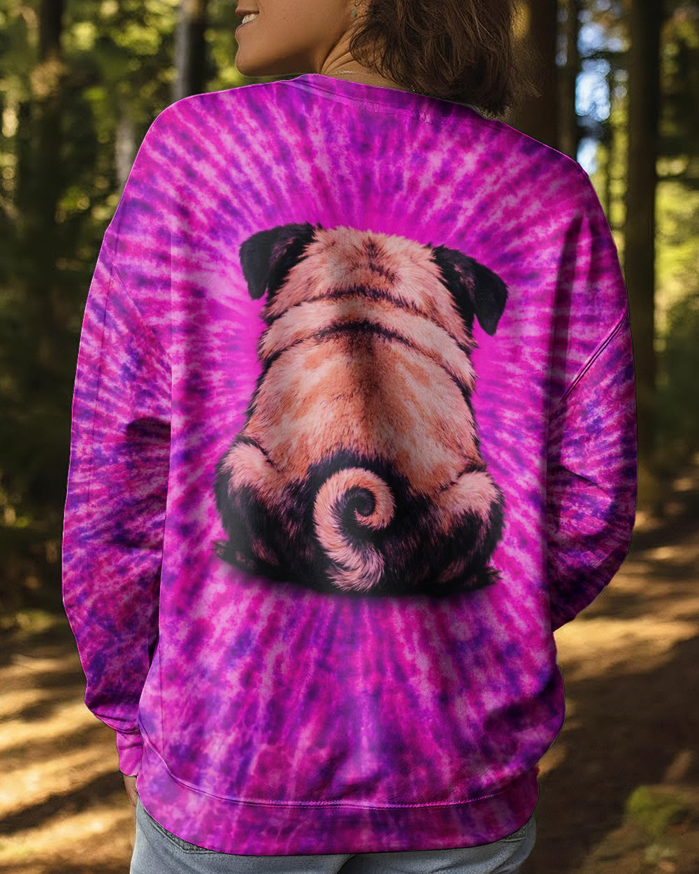 PUG DOG PURPLE & PINK SWIRL ALL OVER PRINT - TLNT2502261