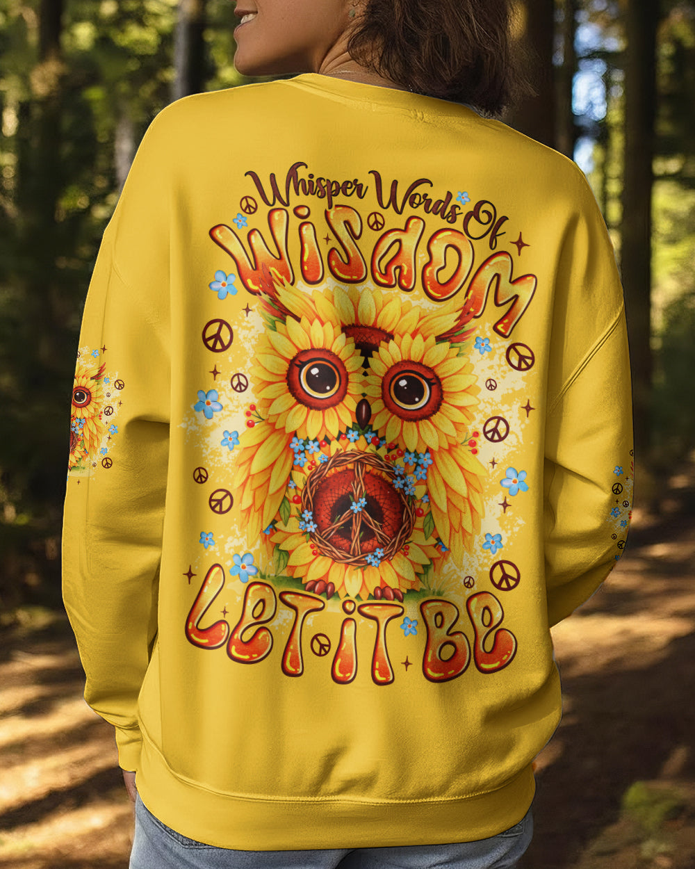 WHISPER WORDS OF WISDOM LET IT BE OWL SUNFLOWER ALL OVER PTINT - TYQY2303262