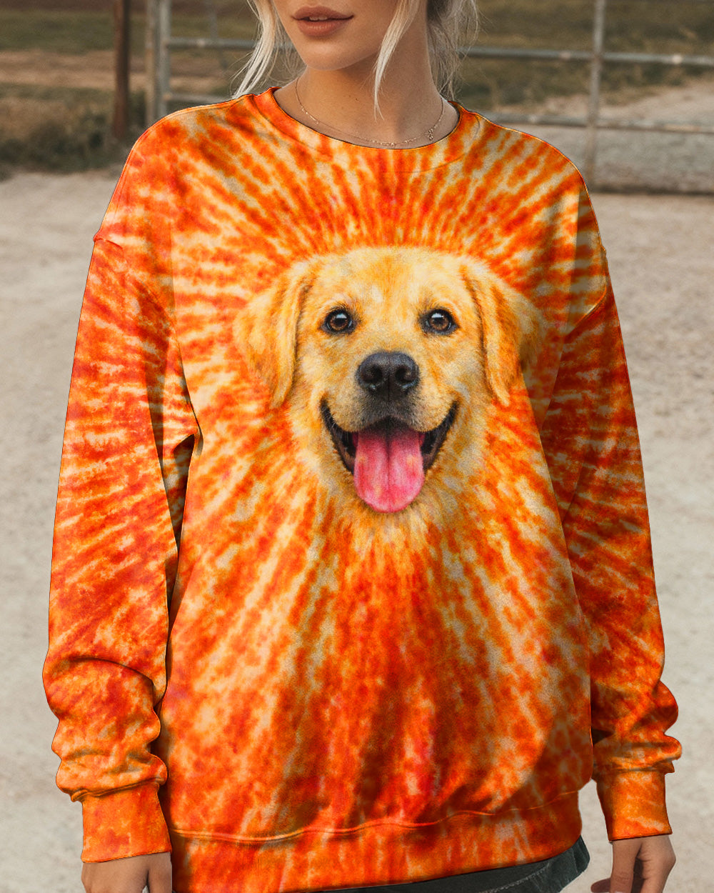 LABRADOR RETRIEVER  DOG ORANGE SWIRL ALL OVER PRINT   - TLNT0703261