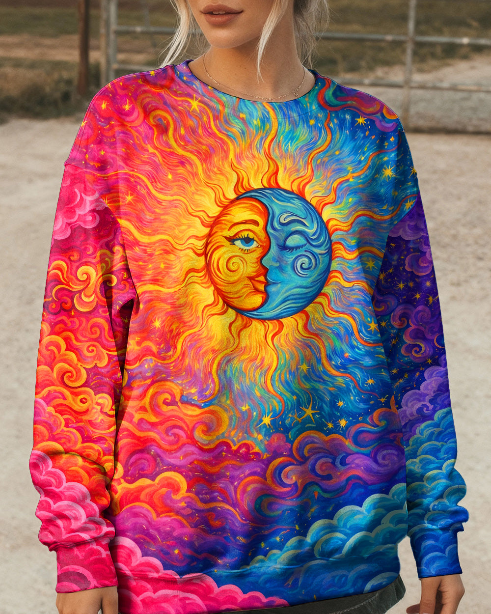 HIPPIE SUN MOON ART ALL OVER PRINT - TLNO2602261