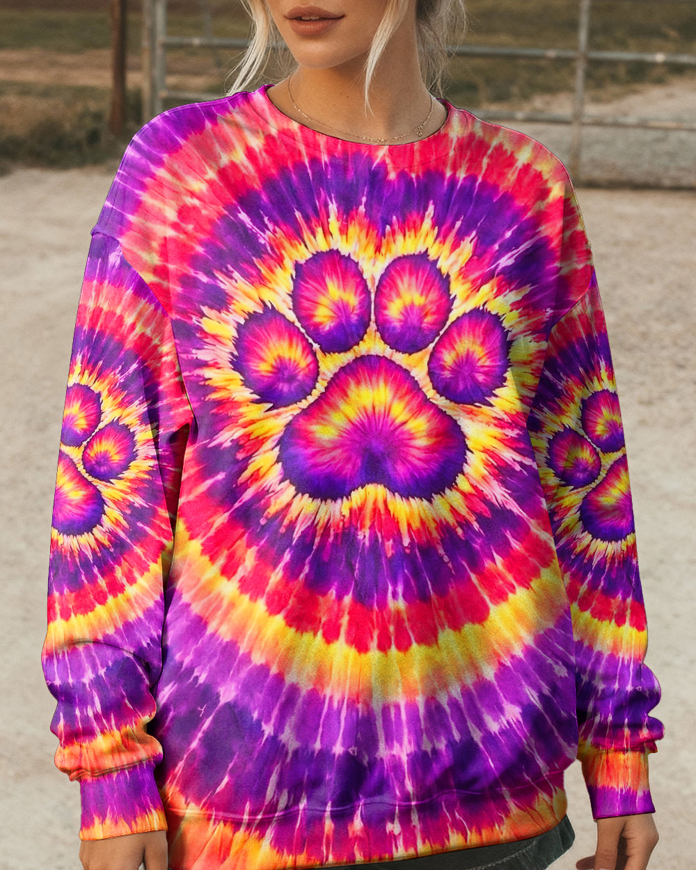 PAW PRINT SUNSET SWIRL ALL OVER PRINT - TLNT2602261