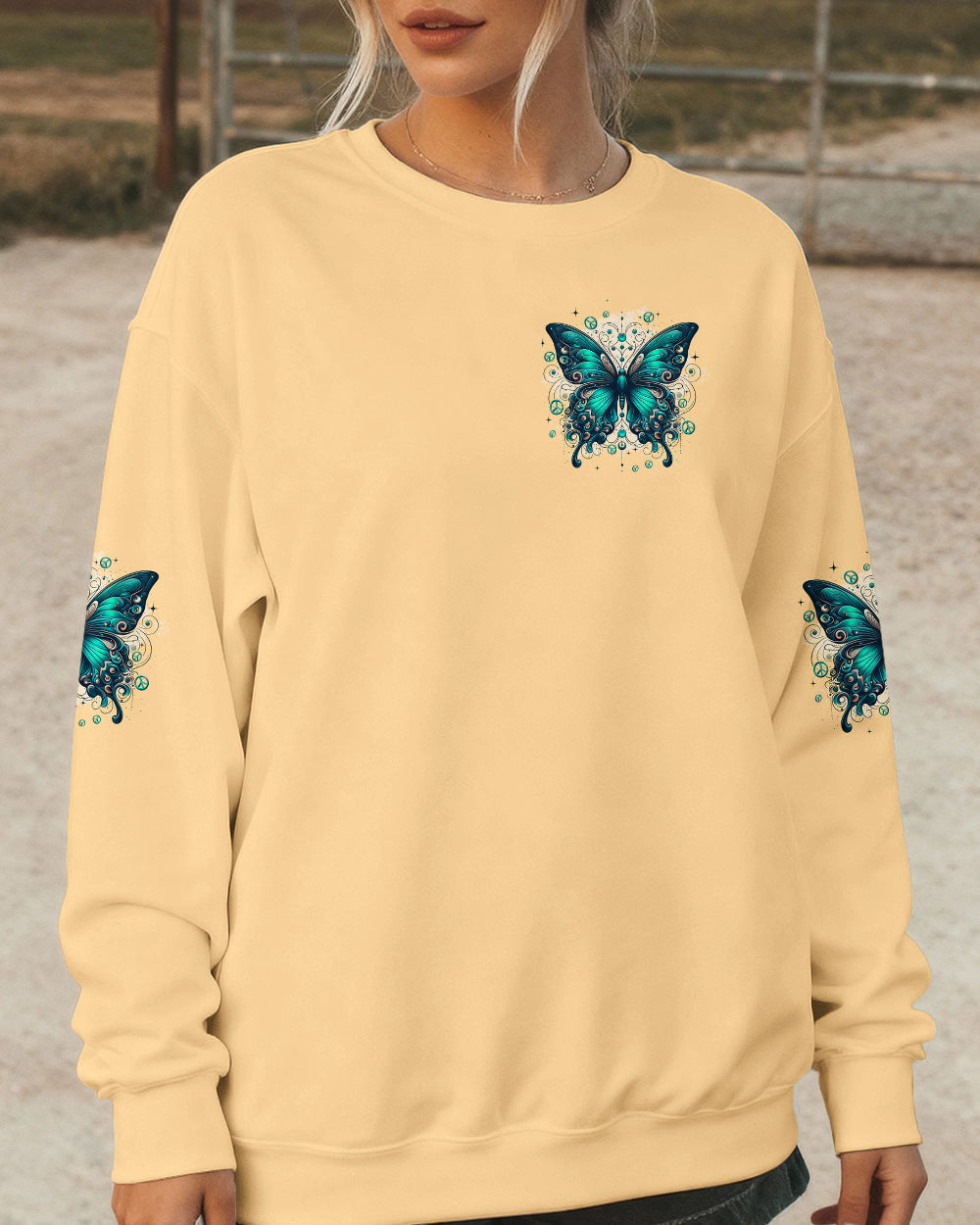NEVER TOO LATE TO FIND YOUR WINGS BUTTERFLY ALL OVER PRINT - TYQY0902261