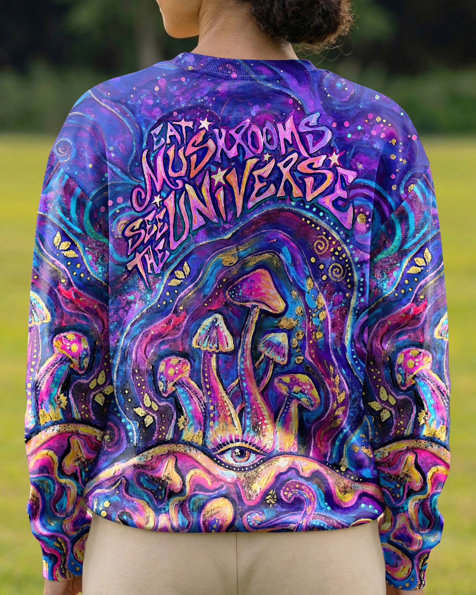 EAT MUSHROOMS SEE THE UNIVERSE SWIRL ALL OVER PRINT - RI3003262