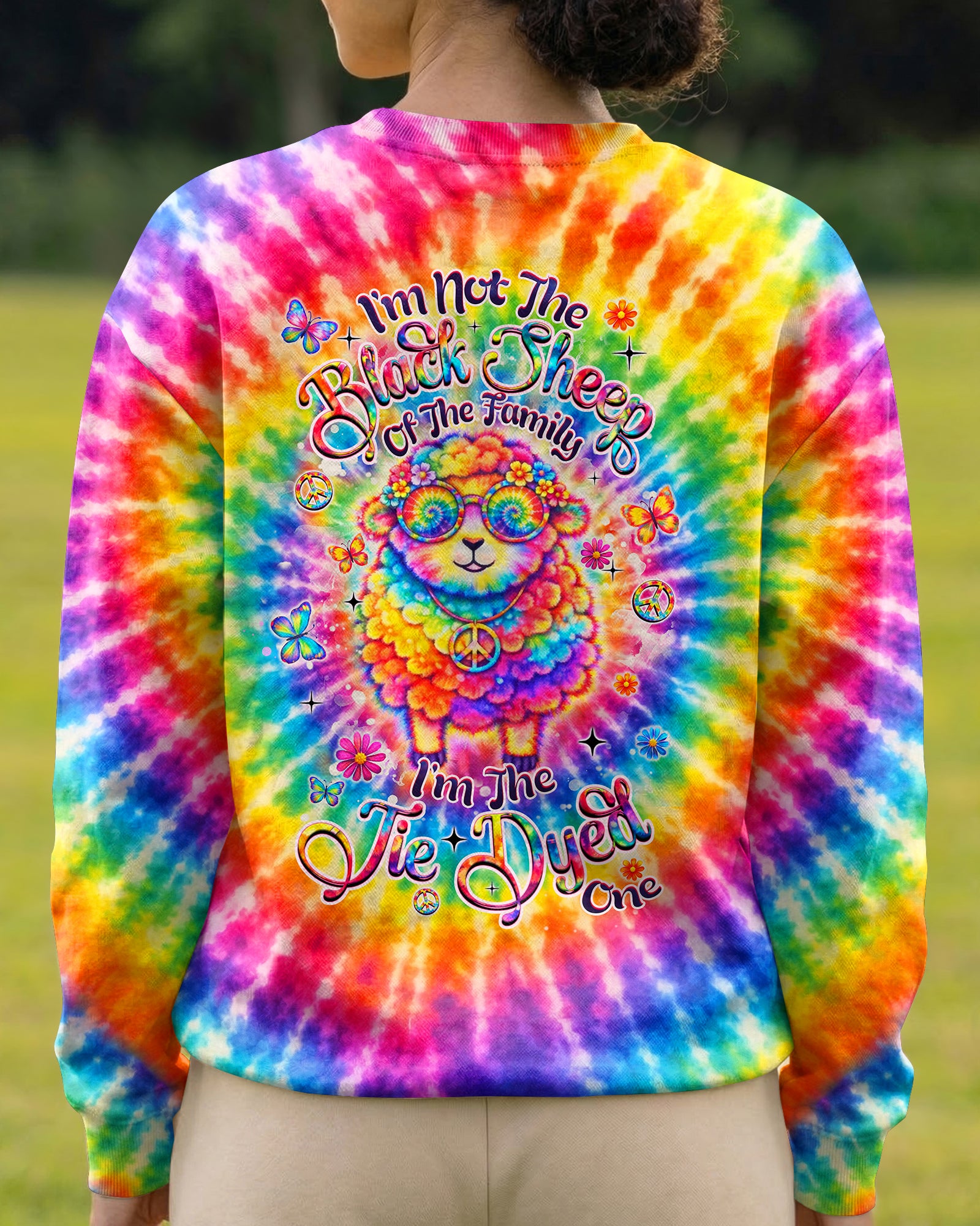 I'M NOT THE BLACK SHEEP COLORFUL SWIRL ALL OVER PRINT  - TLHN2703263