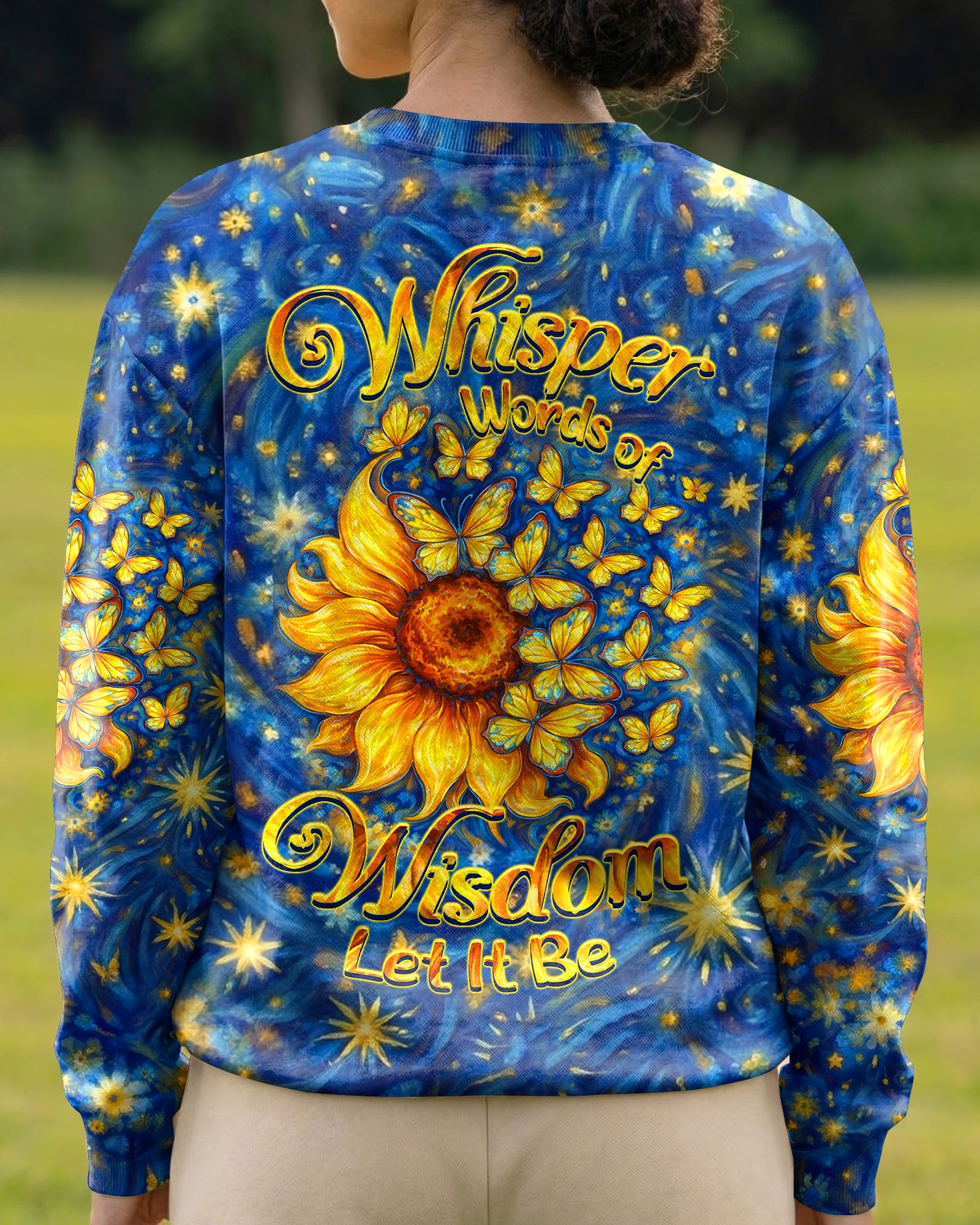 WHISPER WORDS OF WISDOM LET IT BE BUTTERFLY SUNFLOWER  ALL OVER PRINT - TLHN0704261