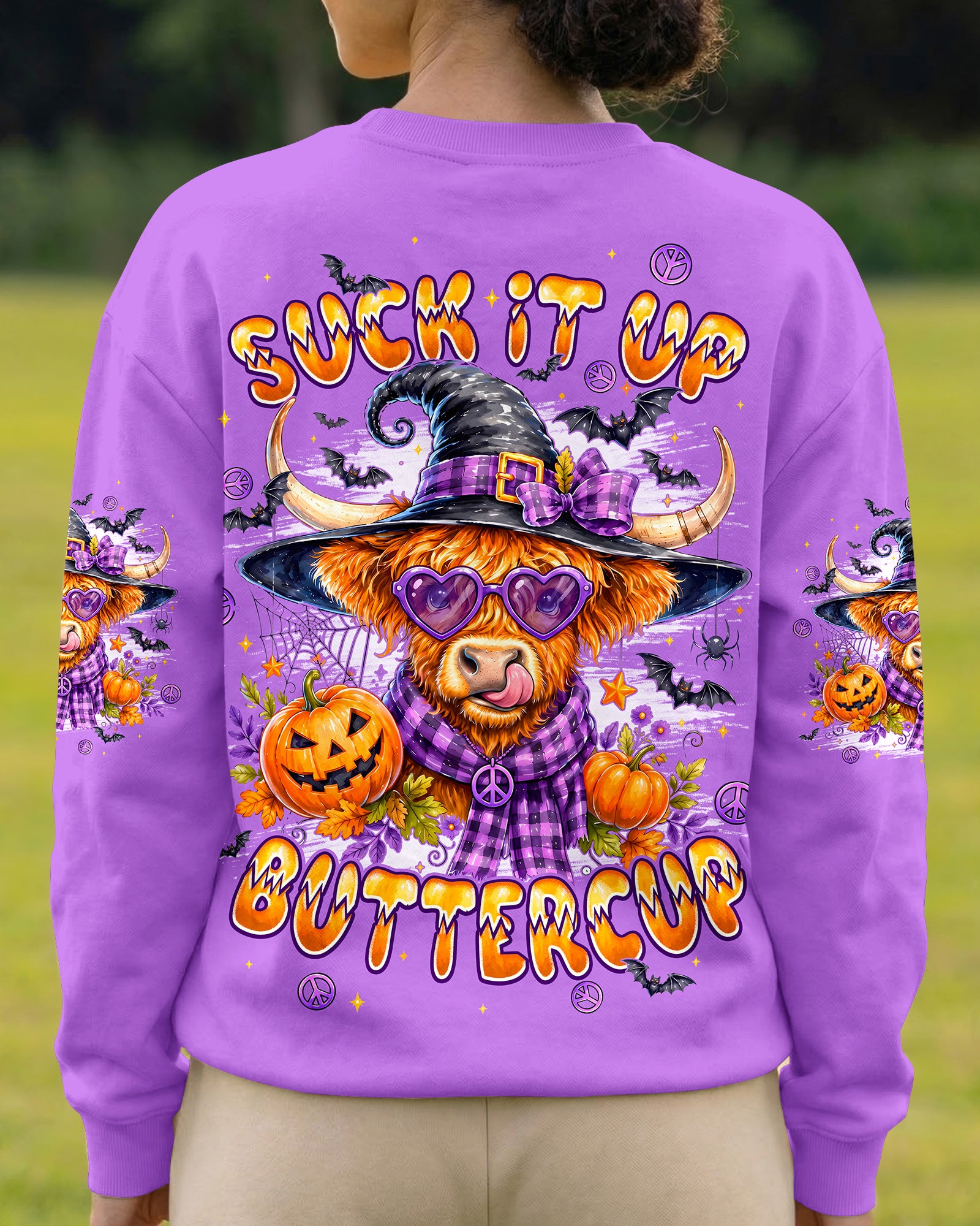 SUCK IT UP BUTTERCUP HALLOWEEN HIGHLAND COW ALL OVER PRINT - TYPQ2007261