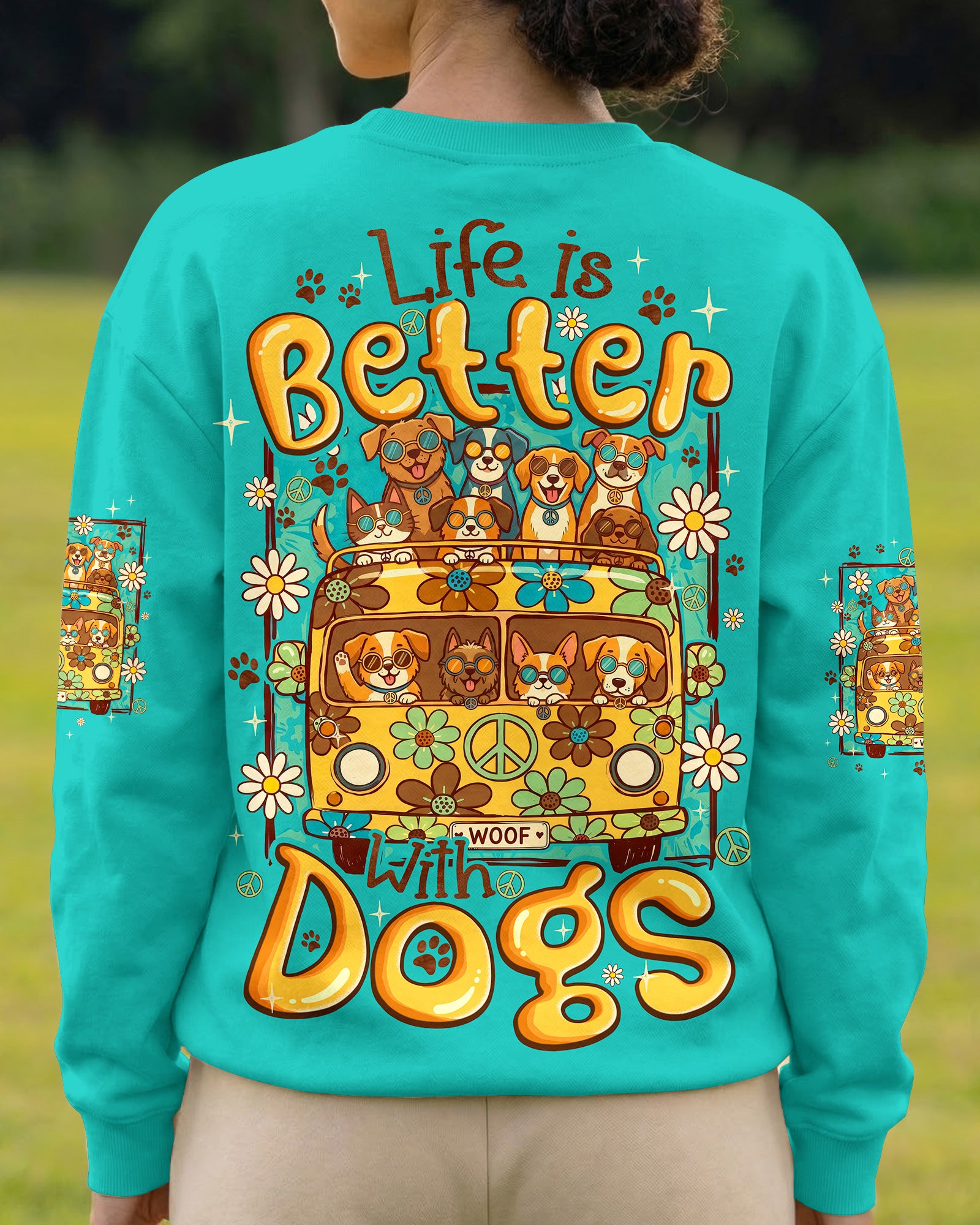 LIFE IS BETTER WITH DOGS ALL OVER PRINT - TYQY0807263