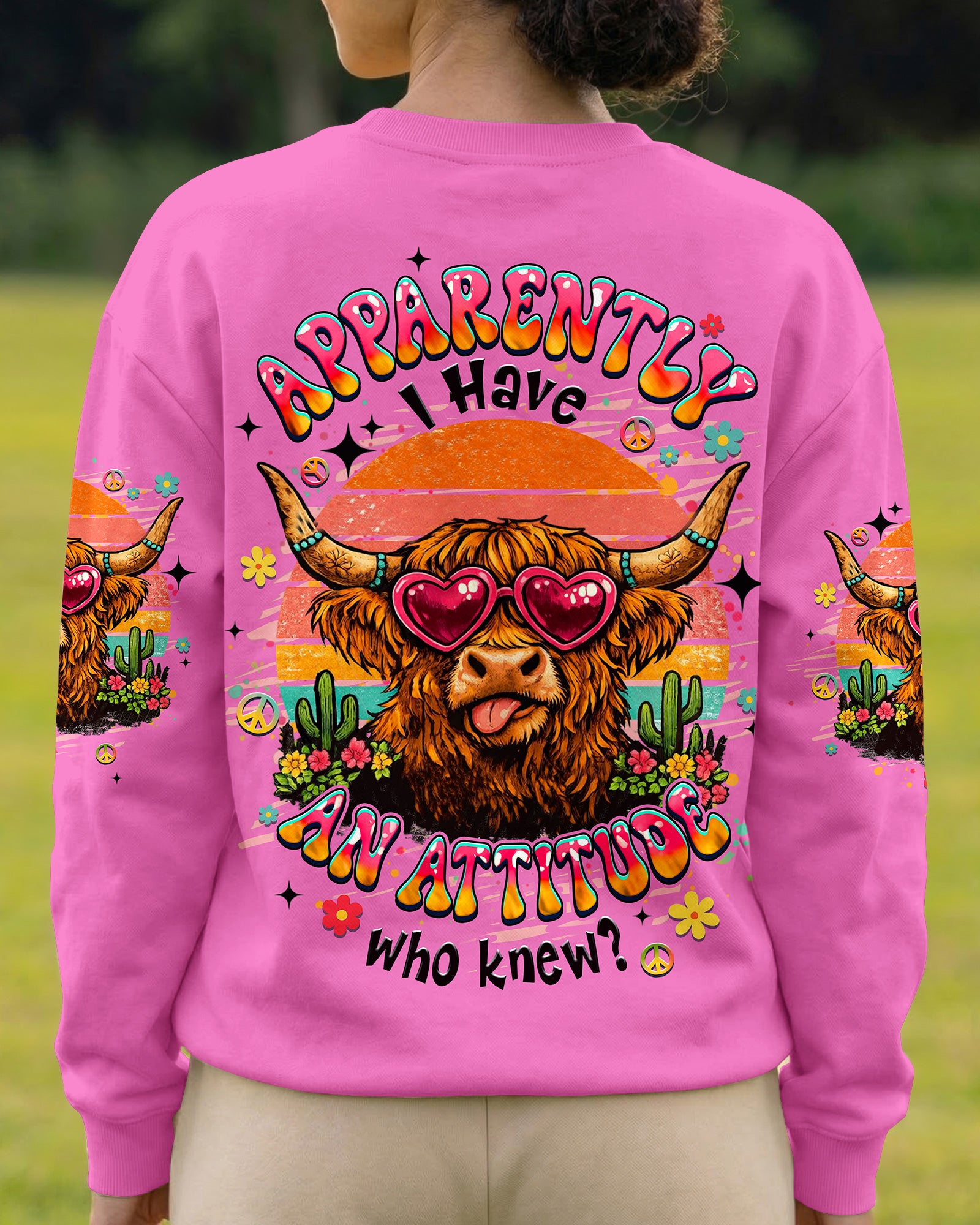 APPARENTLY I HAVE AN ATTITUDE WHO KNEW COW ALL OVER PRINT - TLHN1004261
