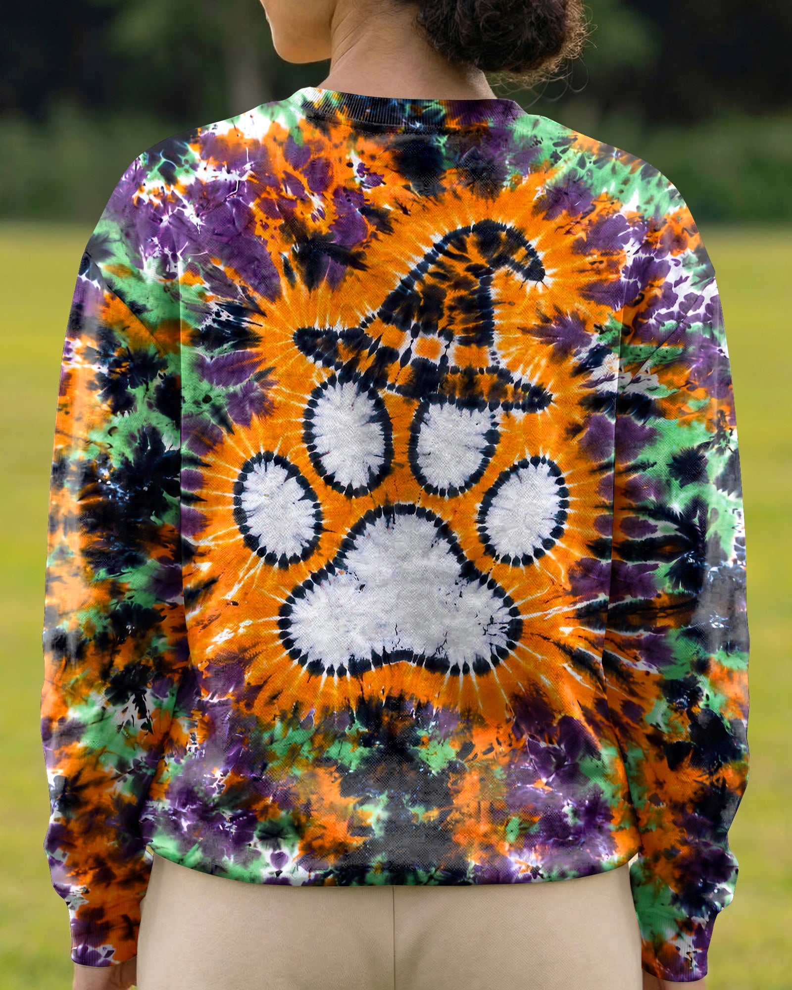 PAW PRINT WITCH HAT  HALLOWEEN BURST ALL OVER PRINT - TLHG2207261