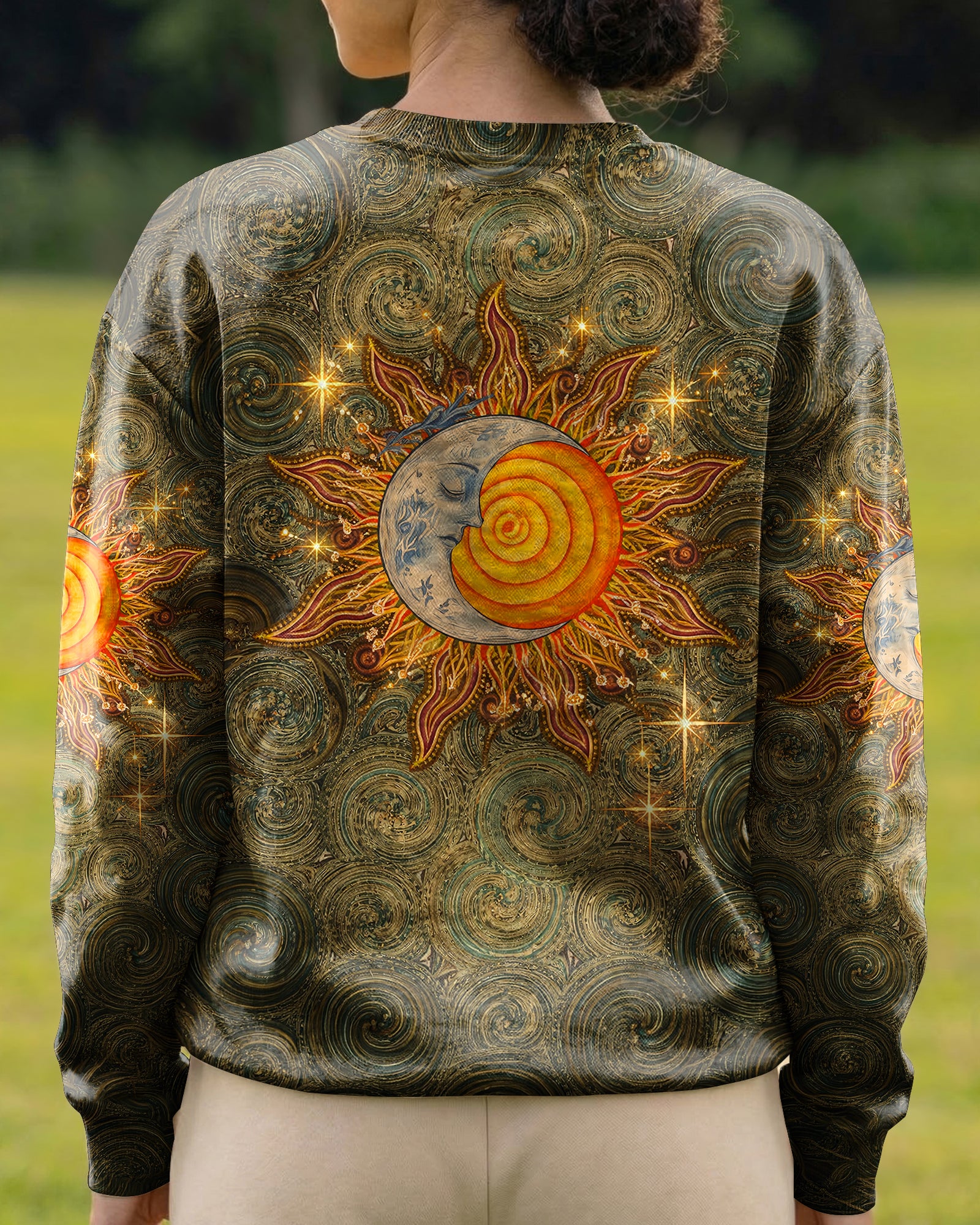 BOHO HIPPIE SUN AND MOON ALL OVER PRINT  - TLNO2003261