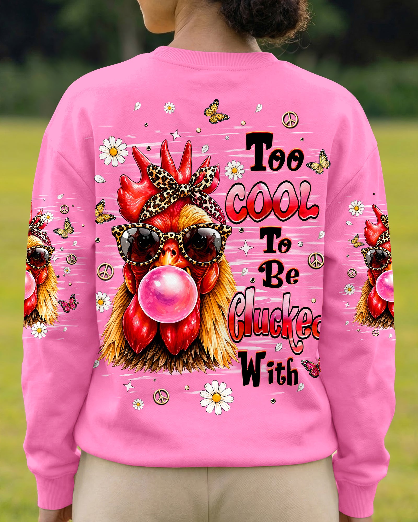 TOO COOL TO BE CLUCKED WITH CHICKEN ALL OVER PRINT  - TLHN1006261