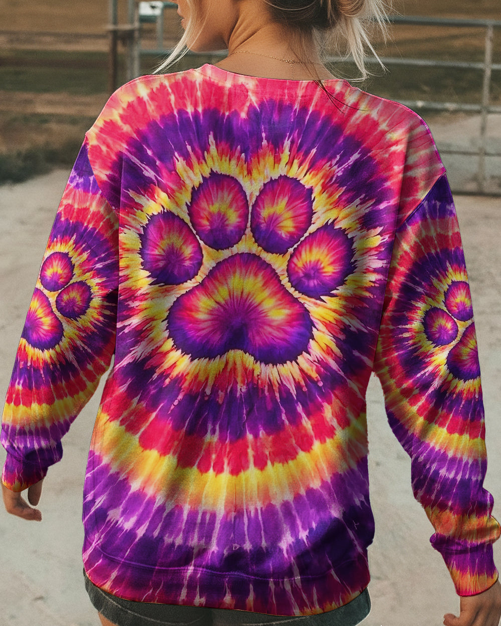 PAW PRINT SUNSET SWIRL ALL OVER PRINT - TLNT2602261