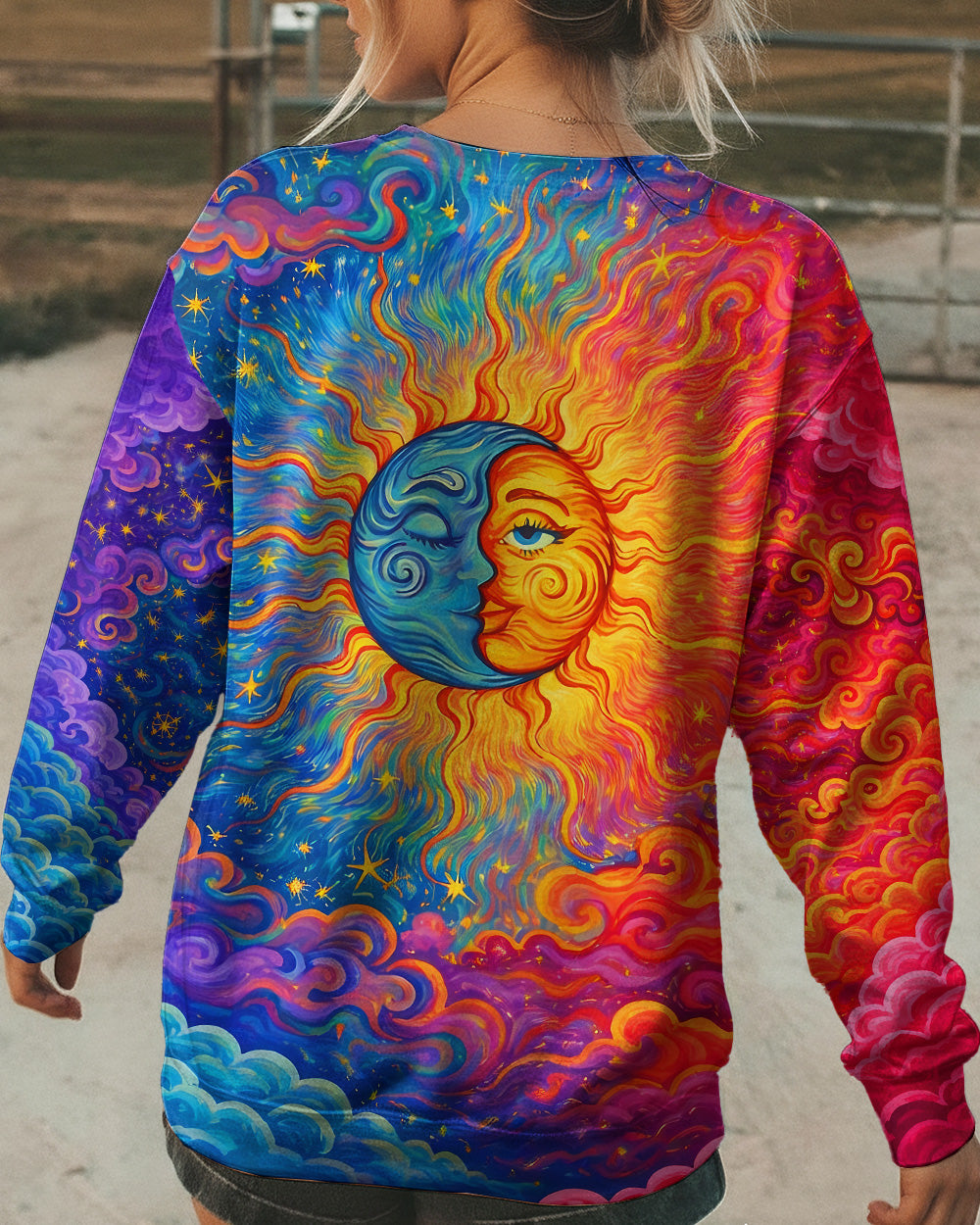 HIPPIE SUN MOON ART ALL OVER PRINT - TLNO2602261