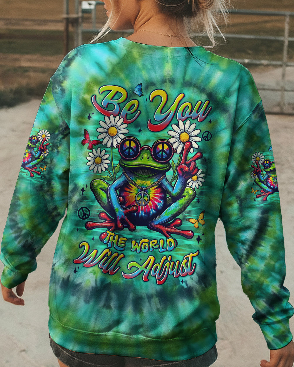 BE YOU THE WORLD WILL ADJUST FROG ALL OVER PRINT - TYLN1303263