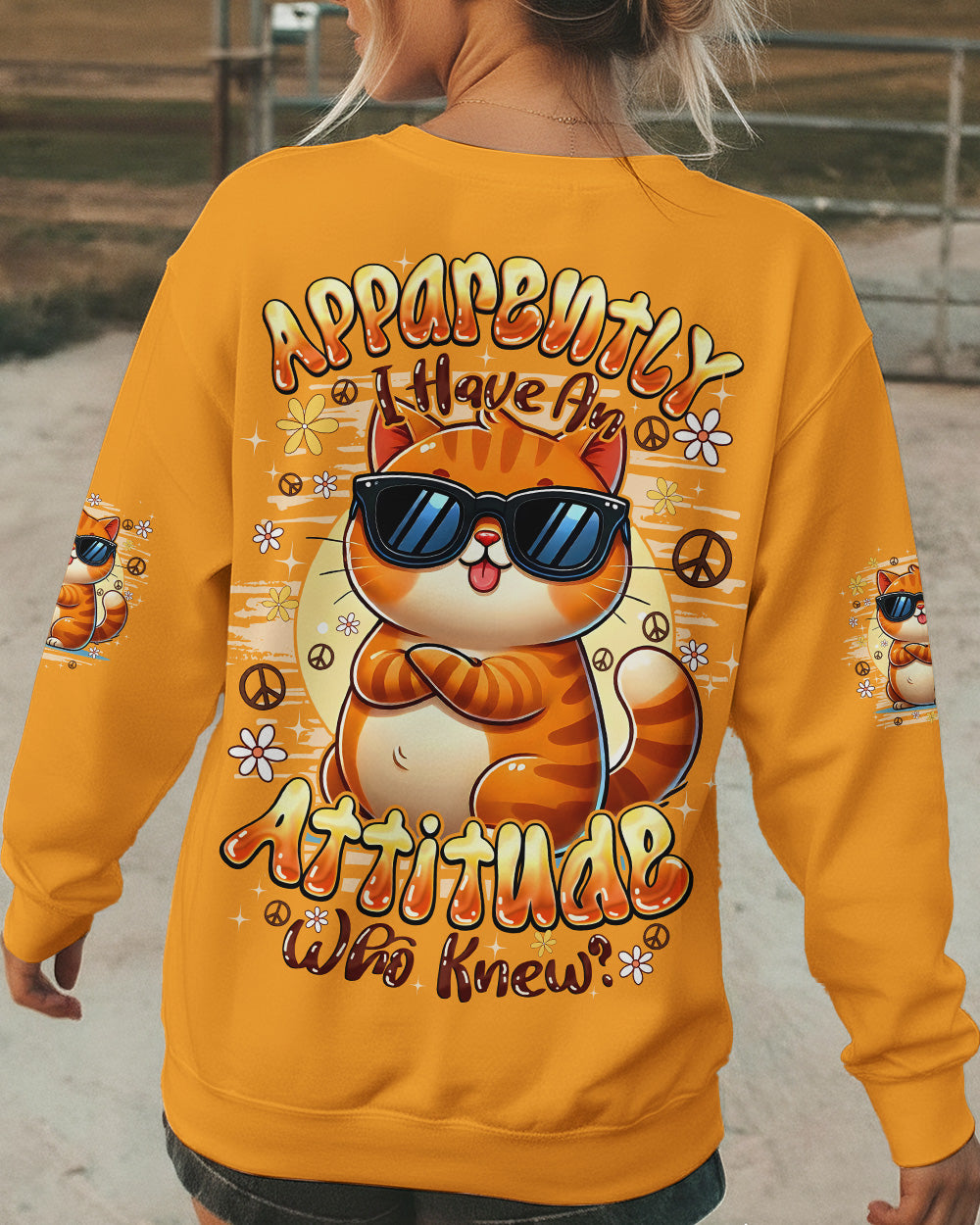 APPARENTLY I HAVE AN ATTITUDE WHO KNEW CAT ALL OVER PRINT - TYQY1202263