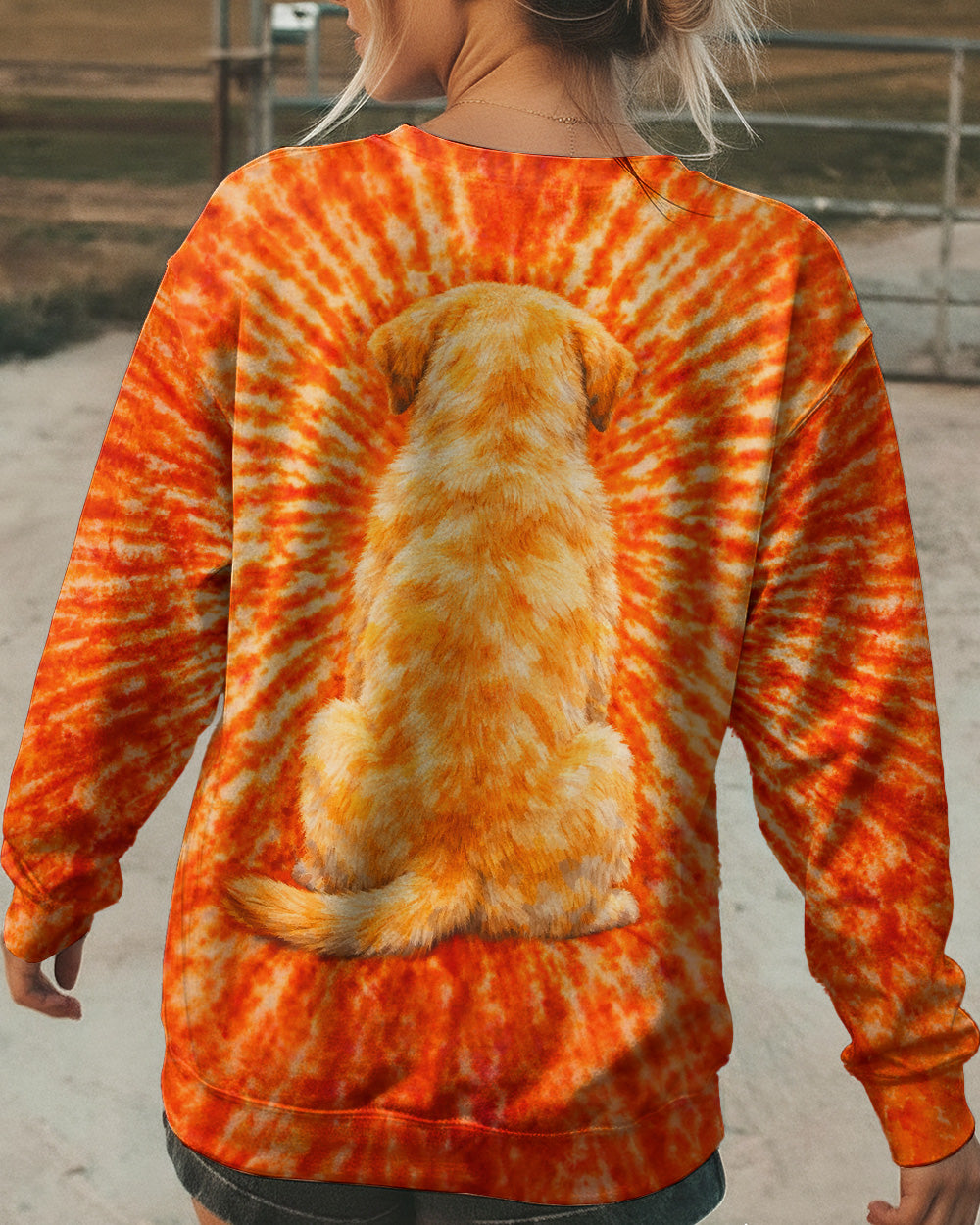 LABRADOR RETRIEVER  DOG ORANGE SWIRL ALL OVER PRINT   - TLNT0703261