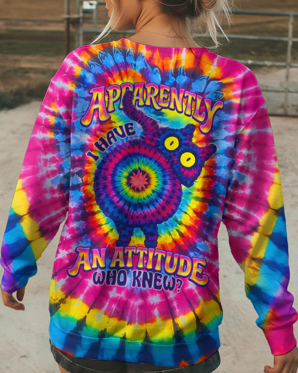APPARENTLY I HAVE AN ATTITUDE WHO KNEW CAT ALL OVER PRINT - TLNO0403262