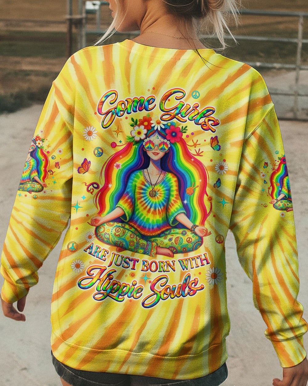 SOME GIRLS ARE JUST BORN WITH HIPPIE SOULS ALL OVER PRINT - YHLT0502262