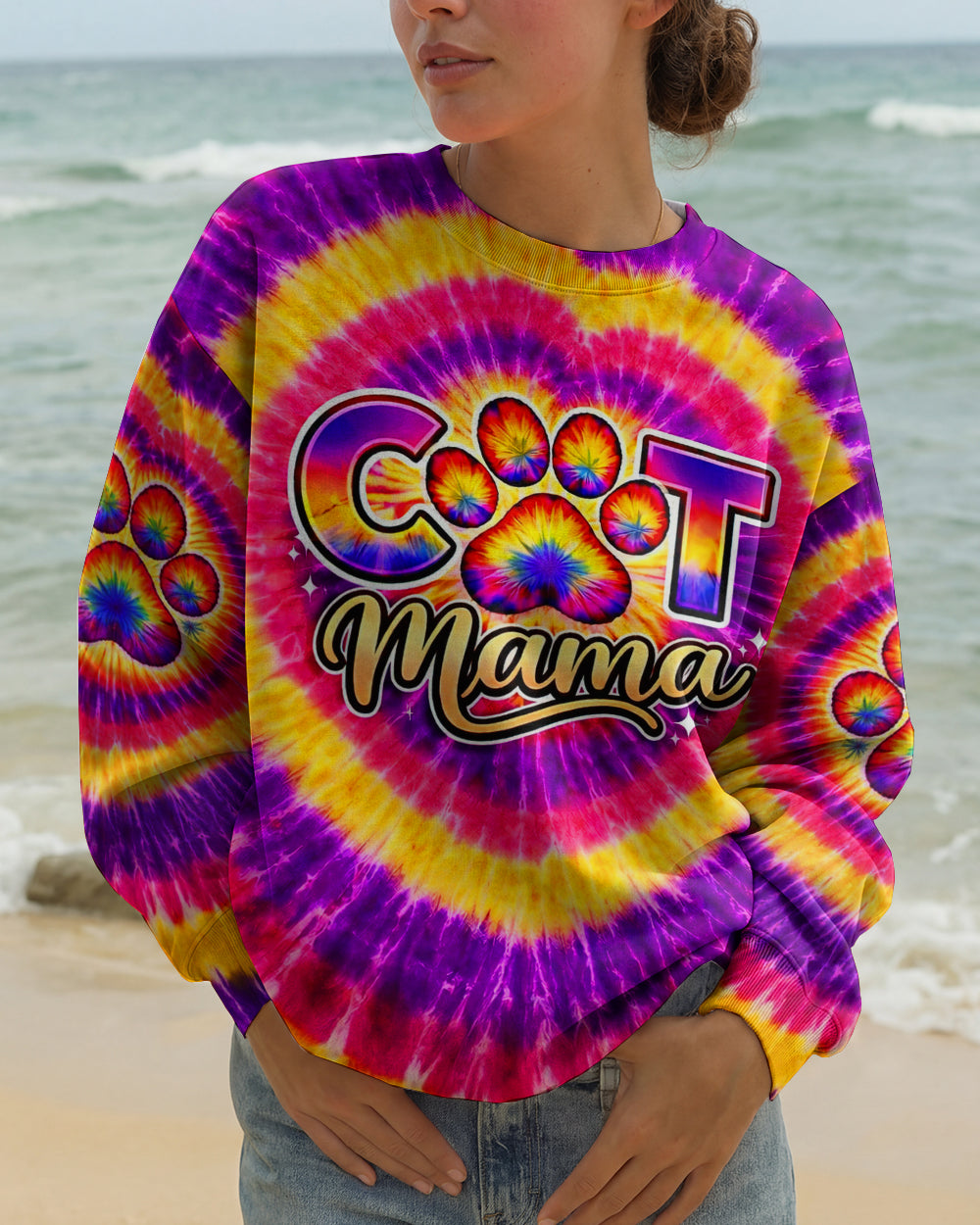 CAT MAMA SWIRL ALL OVER PRINT   - TLNT0703262