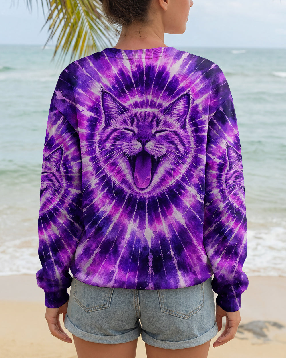 CAT PURPLE SWIRL ALL OVER PRINT - TLHN1003263
