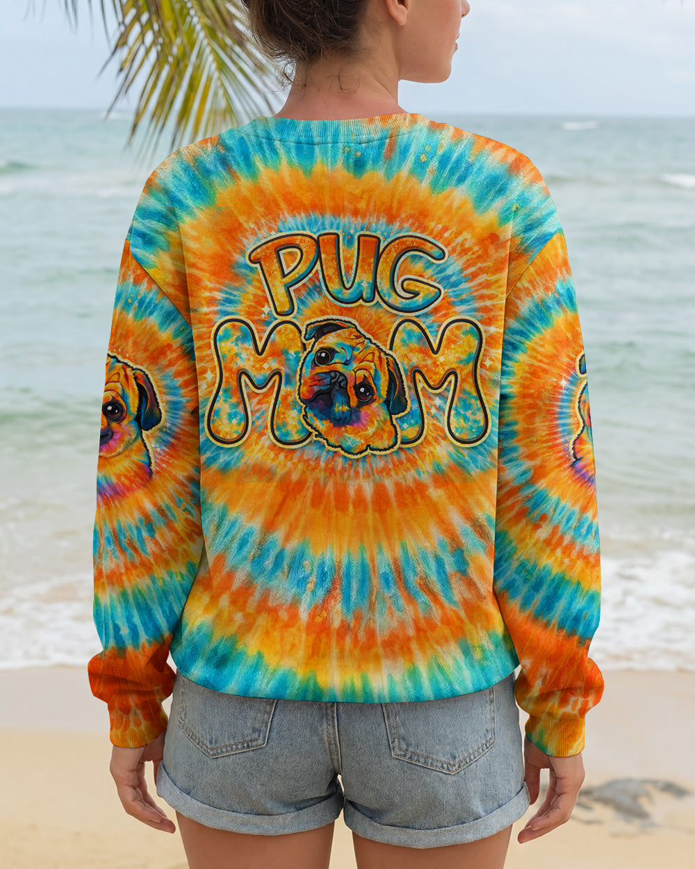 PUG MOM DOG  SWIRL ALL OVER PRINT - TLTW2702263