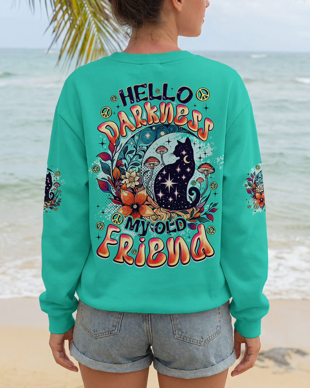 HELLO DARKNESS MY OLD FRIEND CAT ALL OVER PRINT - TYQY0602261