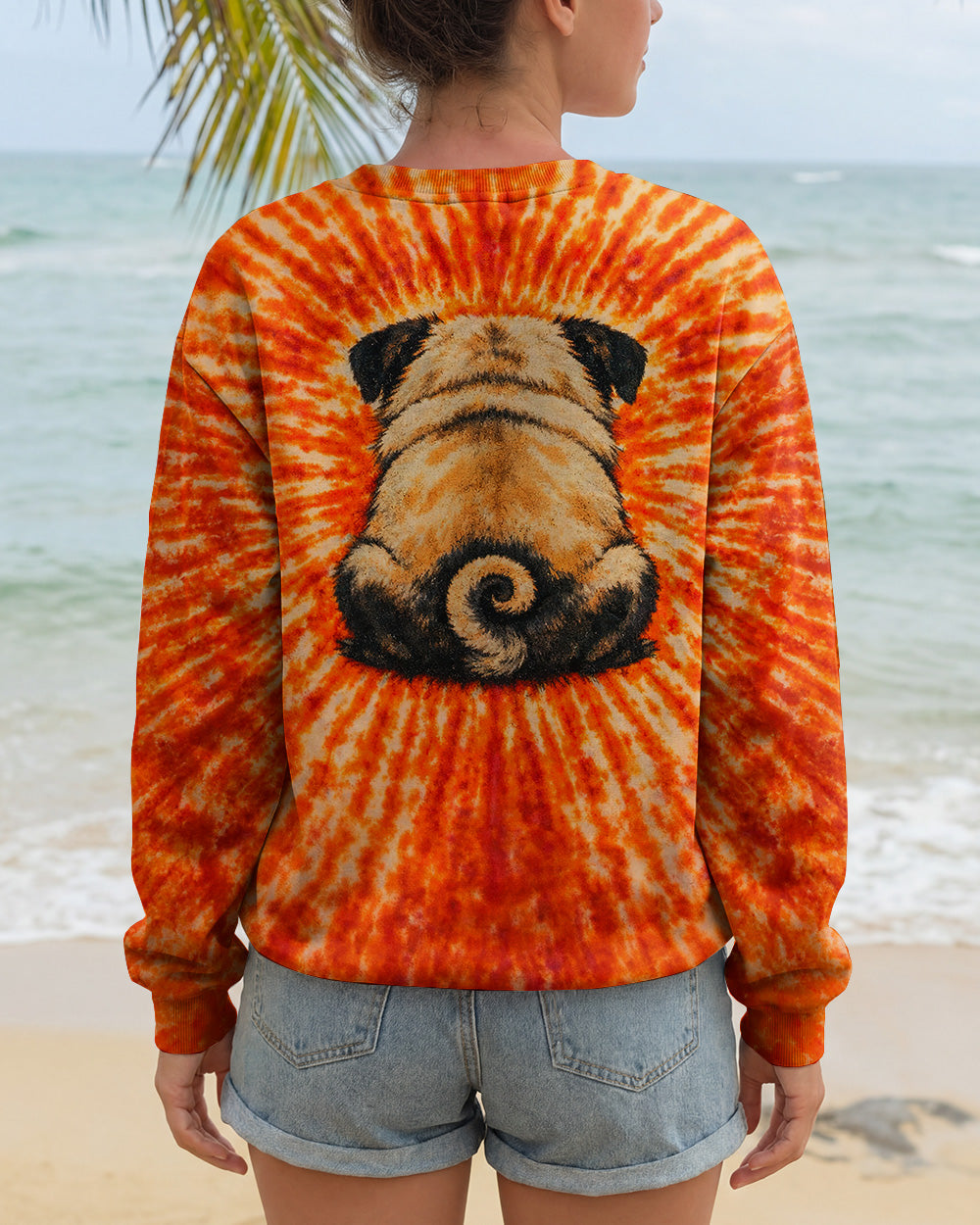 PUG DOG ORANGE SWIRL ALL OVER PRINT - TLNT0202261