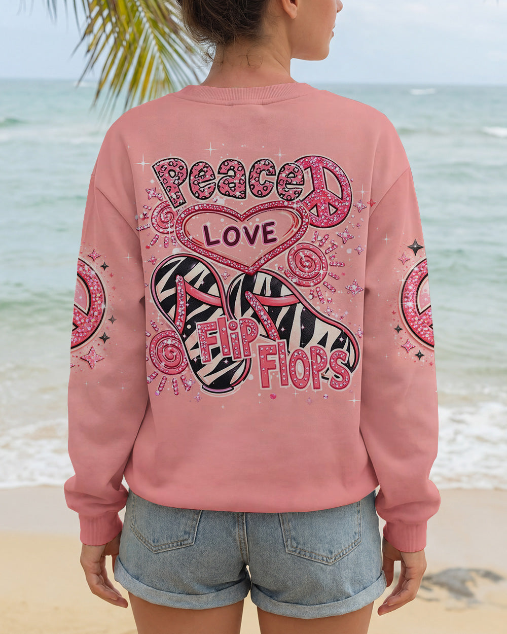 PEACE LOVE FLIP FLOPS ALL OVER PRINT - TLHN0603261