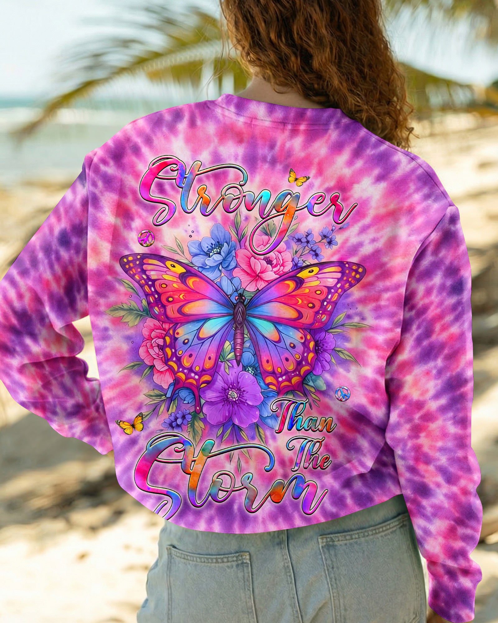 STRONGER THAN THE STORM BUTTERFLY SWIRL ALL OVER PRINT  - TLHG3003261