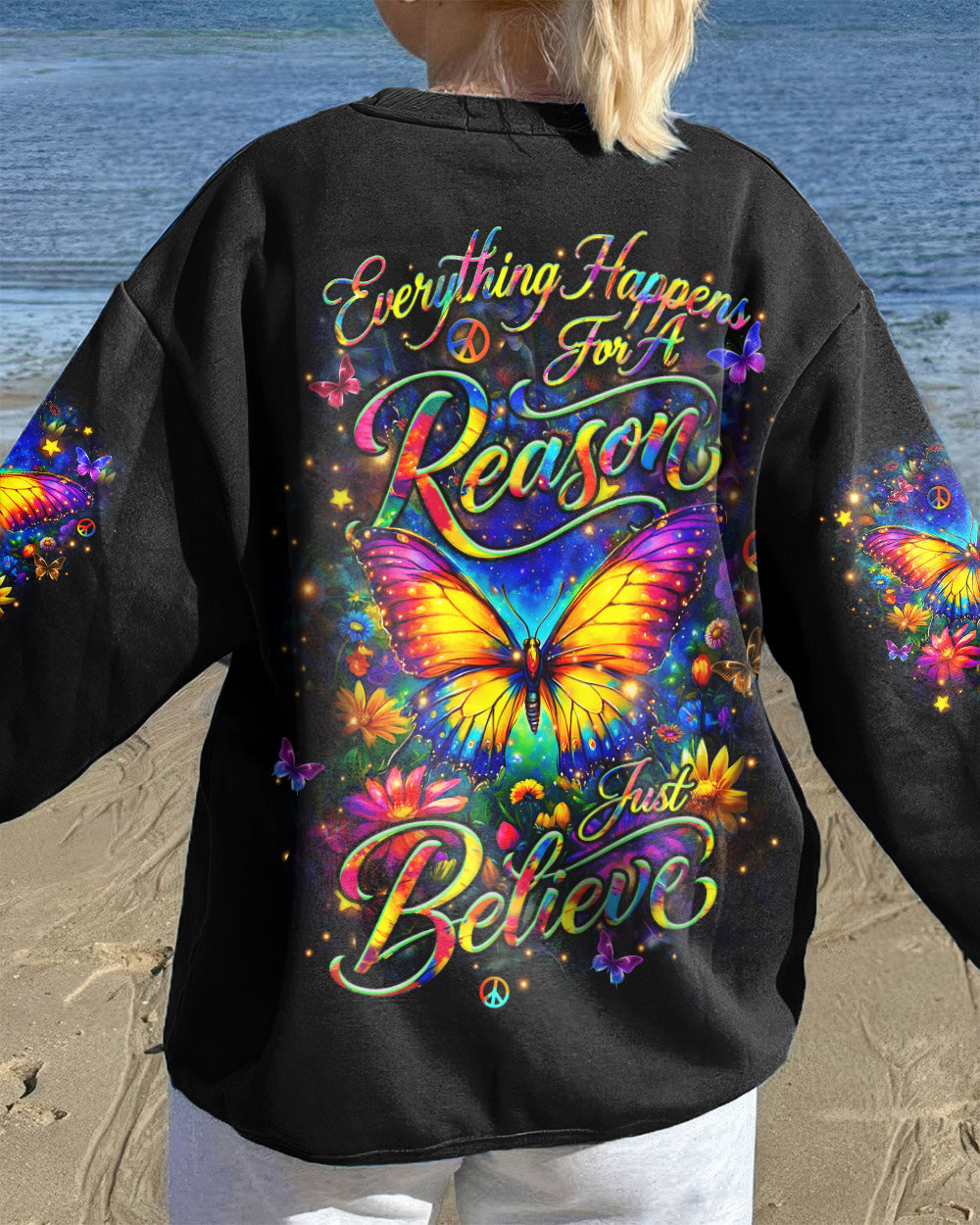 JUST BELIEVE BUTTERFLY ALL OVER PRINT - YHHN0502262