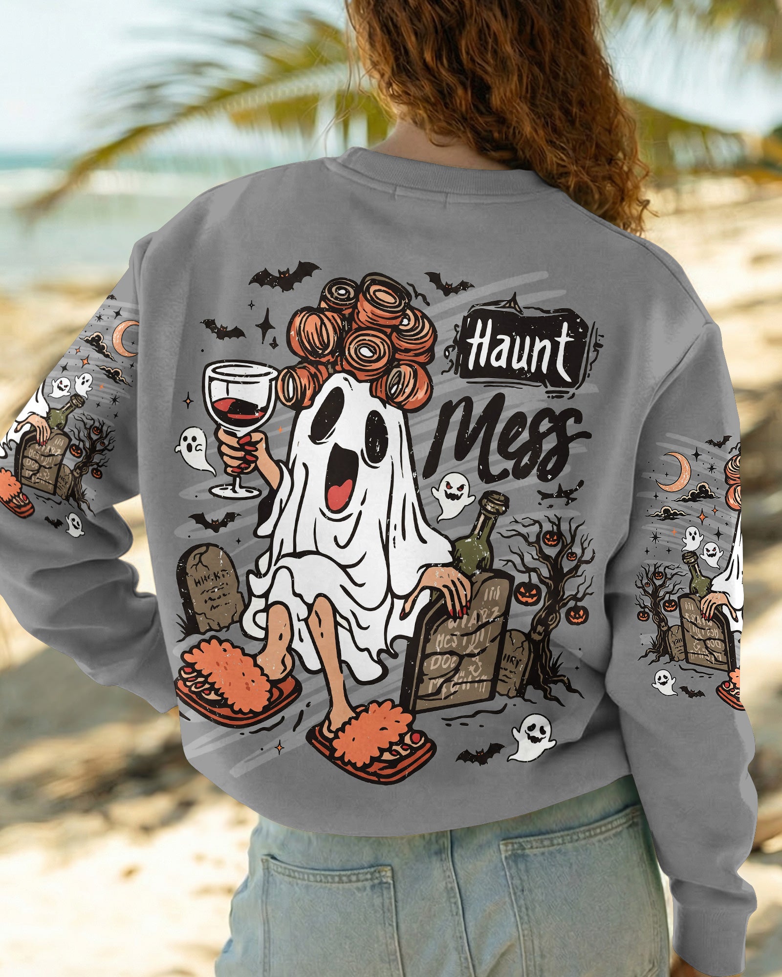 HAUNT MESS SPOOKY BOO HALLOWEEN ALL OVER PRINT  - TLNT1707263