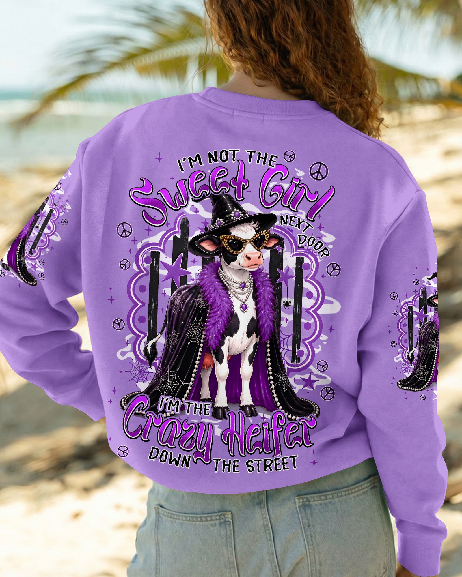 I'M THE CRAZY HEIFER HALLOWEEN COW ALL OVER PRINT - TYPQ1707262