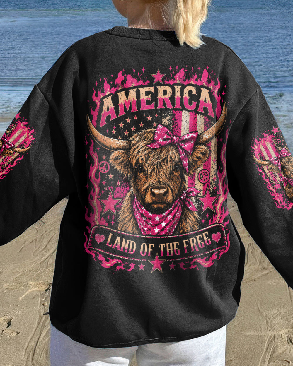 LAND OF THE FREE COW ALL OVER PRINT - TLHN0506261