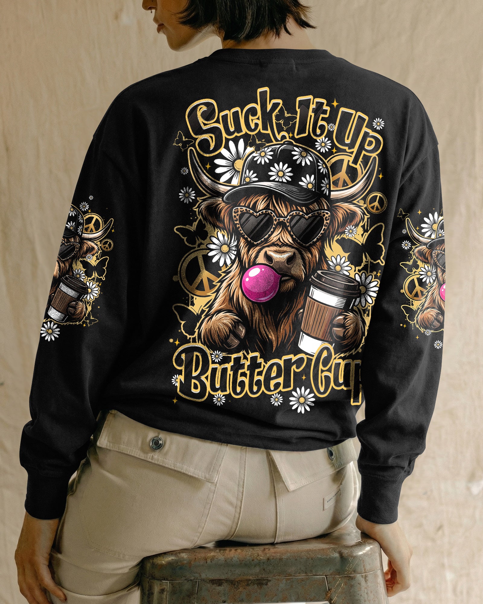 SUCK IT UP BUTTERCUP HIGHLAND COW ALL OVER PRINT - TLHN2007263