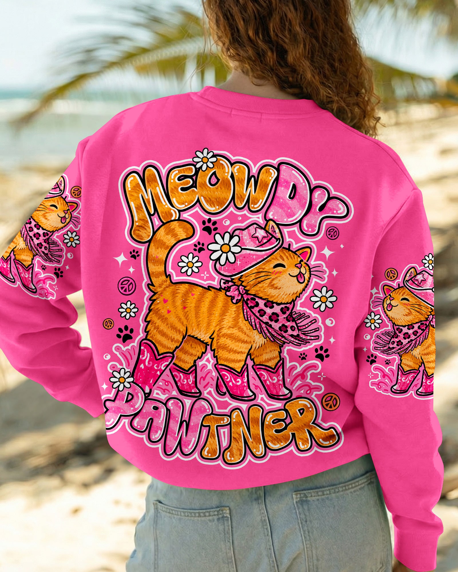 MEOWDY PAWTNER ORANGE TABBY CAT ALL OVER PRINT - TLNO0907262