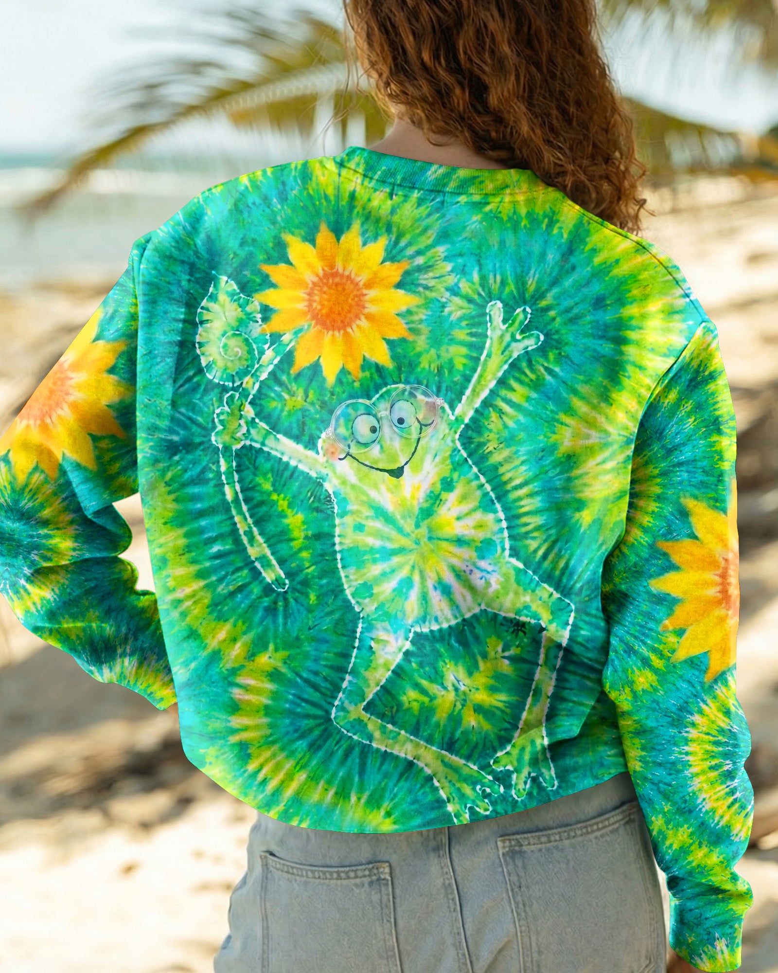 FROG SUNFLOWER SWIRL ALL OVER PRINT   - TLHN1906264