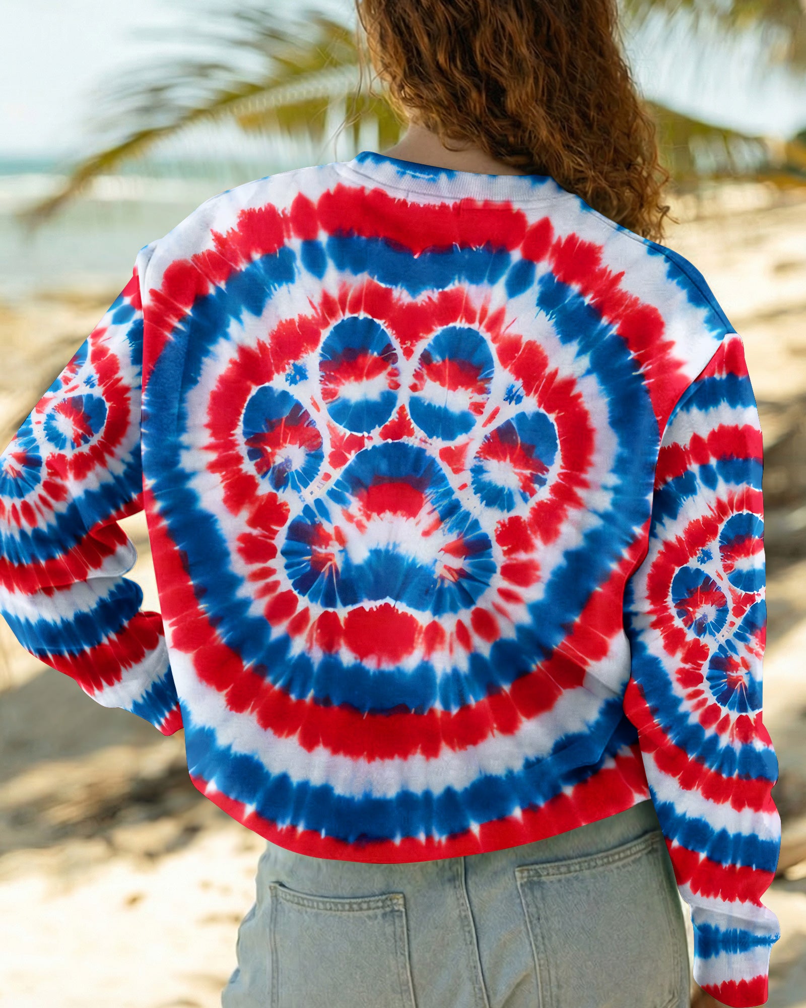 RED WHITE AND BLUE PAW ALL OVER PRINT - TYQY0104261