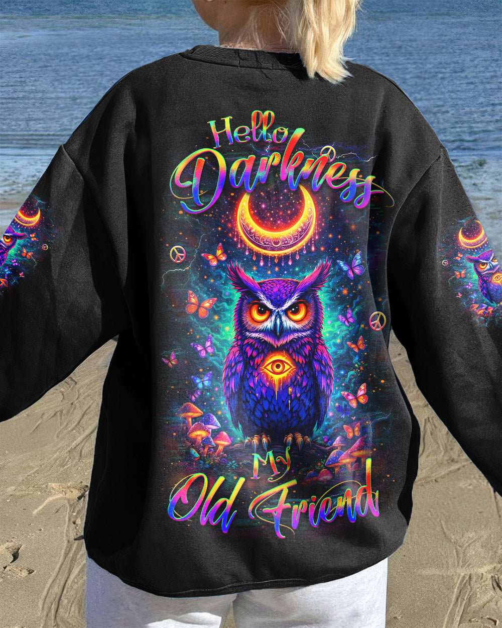 HELLO DARKNESS MY OLD FRIEND OWL ALL OVER PRINT - YHLT2402261