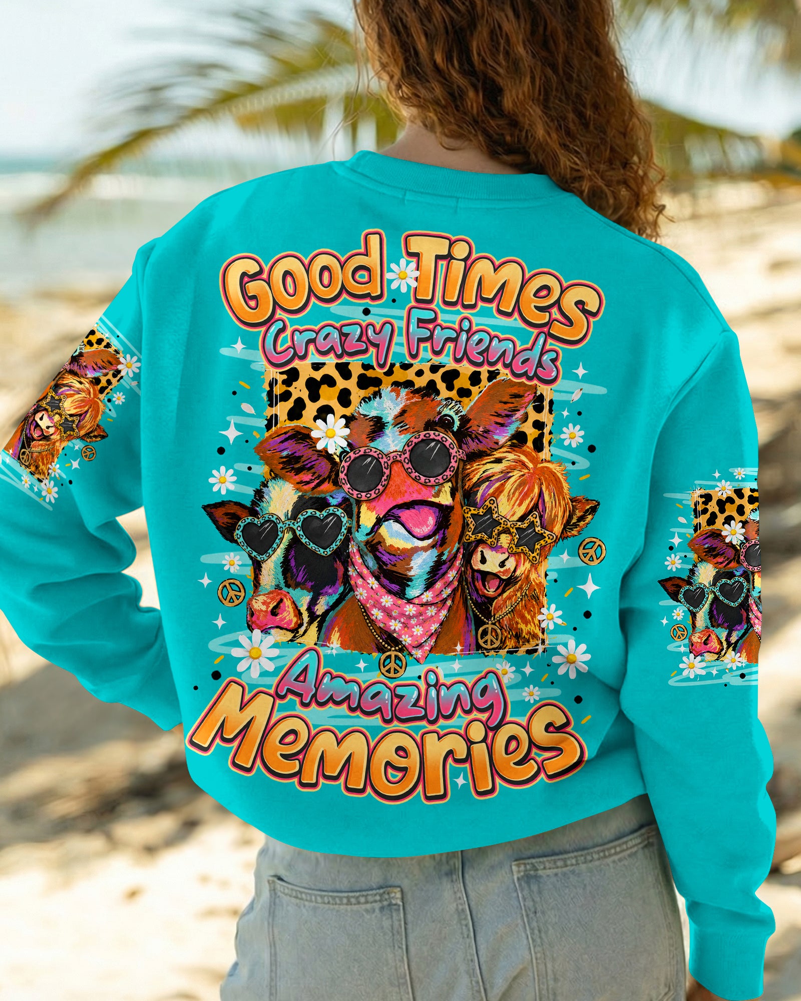 GOOD TIMES CRAZY FRIEND HIGHLAND COW ALL OVER PRINT - TLNO2207261