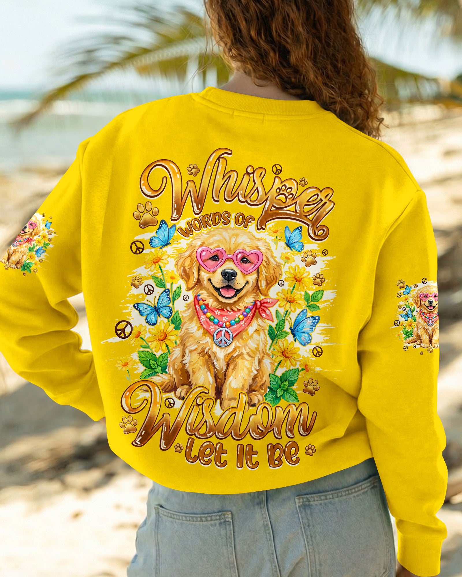 WHISPER WORDS OF WISDOM LET IT BE GOLDEN RETRIEVER PUPPY DOG ALL OVER PRINT - TYQY1105262