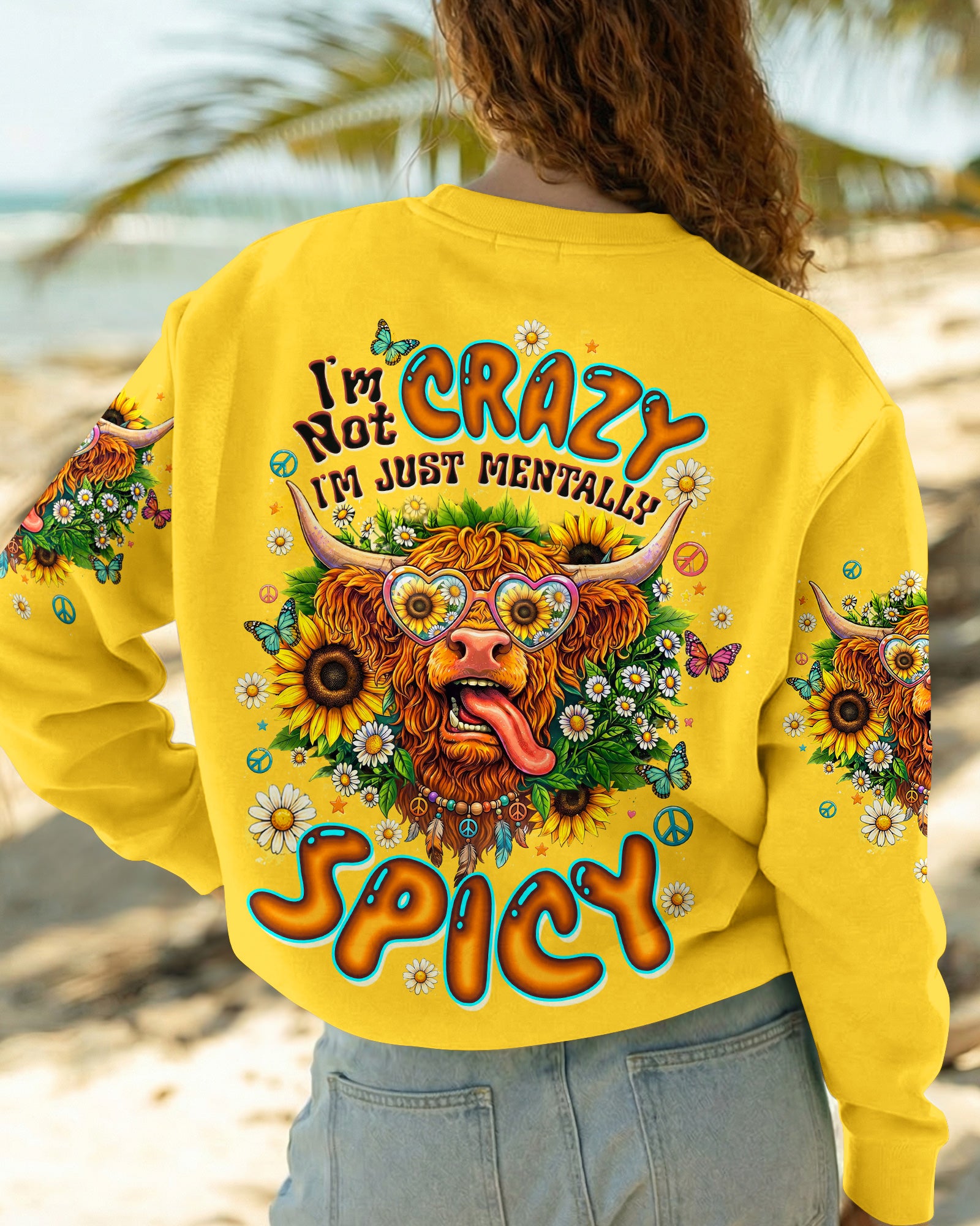 I'M NOT CRAZY HIGHLAND COW ALL OVER PRINT - TLTW2907264