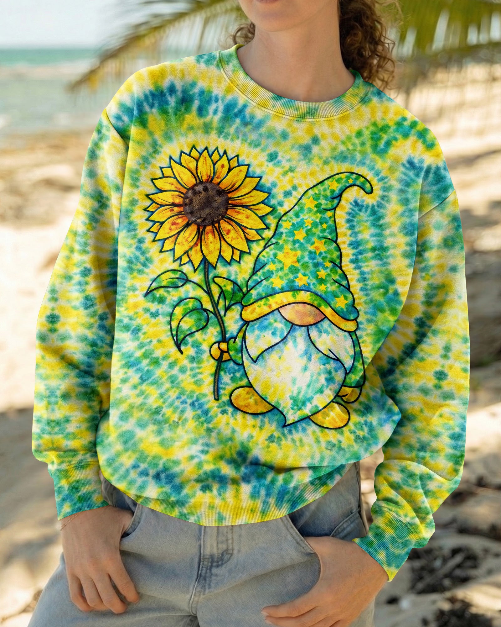 SUNFLOWER GNOME SWIRL ALL OVER PRINT - TLHN2403363
