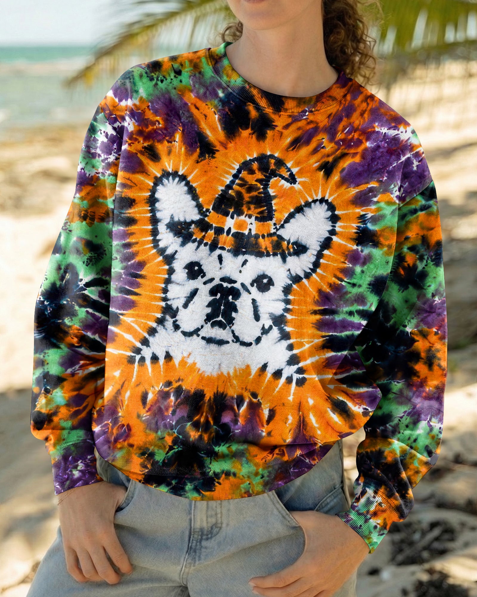 FRENCH BULLDOG WITCH HALLOWEEN BURST ALL OVER PRINT - TLHG2107262